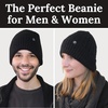 image:imageFunky Junque Basics Winter Thick Cable Knit Beanie Hat Fleece Lined Soft Chunky Warm Toboggan Skull Cap for Men WomenBlack