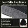 image:imageFunky Junque Basics Winter Thick Cable Knit Beanie Hat Fleece Lined Soft Chunky Warm Toboggan Skull Cap for Men WomenBlack