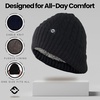 image:imageFunky Junque Basics Winter Thick Cable Knit Beanie Hat Fleece Lined Soft Chunky Warm Toboggan Skull Cap for Men WomenBlack