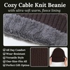 image:imageFunky Junque Basics Winter Thick Cable Knit Beanie Hat Fleece Lined Soft Chunky Warm Toboggan Skull Cap for Men WomenBrown