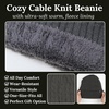 image:imageFunky Junque Basics Winter Thick Cable Knit Beanie Hat Fleece Lined Soft Chunky Warm Toboggan Skull Cap for Men WomenCharcoal