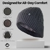 image:imageFunky Junque Basics Winter Thick Cable Knit Beanie Hat Fleece Lined Soft Chunky Warm Toboggan Skull Cap for Men WomenCharcoal