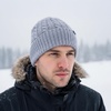 image:imageFunky Junque Basics Winter Thick Cable Knit Beanie Hat Fleece Lined Soft Chunky Warm Toboggan Skull Cap for Men WomenLight Grey