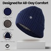 image:imageFunky Junque Basics Winter Thick Cable Knit Beanie Hat Fleece Lined Soft Chunky Warm Toboggan Skull Cap for Men WomenNavy Blue