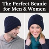 image:imageFunky Junque Basics Winter Thick Cable Knit Beanie Hat Fleece Lined Soft Chunky Warm Toboggan Skull Cap for Men WomenNavy Blue