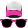 image:imageFunky Junque Blank Mesh Foam Lightweight Snapback Trucker Hat  Lightweight Foam Trucker Hat with Breathable Mesh Back Golf Beach and Street Style Trendy Trucker Hats for MenHat Hot PinkWhite  Sunglasses Hot Pink