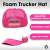 image:imageFunky Junque Blank Mesh Foam Lightweight Snapback Trucker Hat  Lightweight Foam Trucker Hat with Breathable Mesh Back Golf Beach and Street Style Trendy Trucker Hats for Men3 Pack  WhiteHot Pink All