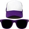 image:imageFunky Junque Blank Mesh Foam Lightweight Snapback Trucker Hat  Lightweight Foam Trucker Hat with Breathable Mesh Back Golf Beach and Street Style Trendy Trucker Hats for MenHat Dark PurpleWhite  Sunglasses Dark Purple