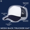 image:imageFunky Junque Blank Mesh Foam Lightweight Snapback Trucker Hat  Lightweight Foam Trucker Hat with Breathable Mesh Back Golf Beach and Street Style Trendy Trucker Hats for MenWhiteNavy