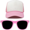 image:imageFunky Junque Blank Mesh Foam Lightweight Snapback Trucker Hat  Lightweight Foam Trucker Hat with Breathable Mesh Back Golf Beach and Street Style Trendy Trucker Hats for MenHat Light PinkWhite  Sunglasses Light Pink