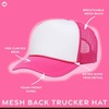 image:imageFunky Junque Blank Mesh Foam Lightweight Snapback Trucker Hat  Lightweight Foam Trucker Hat with Breathable Mesh Back Golf Beach and Street Style Trendy Trucker Hats for MenWhiteHot Pink