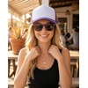 image:imageFunky Junque Blank Mesh Foam Lightweight Snapback Trucker Hat  Lightweight Foam Trucker Hat with Breathable Mesh Back Golf Beach and Street Style Trendy Trucker Hats for MenHat Dark PurpleWhite  Sunglasses Dark Purple