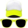 image:imageFunky Junque Blank Mesh Foam Lightweight Snapback Trucker Hat  Lightweight Foam Trucker Hat with Breathable Mesh Back Golf Beach and Street Style Trendy Trucker Hats for MenHat Neon YellowWhite  Sunglasses Neon Yellow