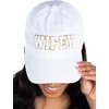 image:imageFunky Junque Bride Baseball Cap Bachelorette Party Hats for Bridesmaids  Cotton baseball cap with chenille patch lettering for bachelorette parties bridal showers engagements amp bridesmaid giftsWhite Wifey