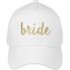 image:imageFunky Junque Bride Baseball Cap Embroidered Cotton Bachelorette Hat  Soft cotton bride cap with embroidered cursive lettering for bridal showers bachelorette parties engagements amp weddings1 Bride  White W Gold
