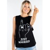 image:imageFunky Junque Bride Tank Top for Women  Bachelorette Party Favors Wedding Shirt Bridal Wifey Tee Bride ShirtsJust Married W Finger  Black
