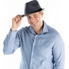 image:imageFunky Junque Fedora Hats for Men Women Beach Sun Hat Cotton Traveler Short Brim Classic Panama Cap Summer Derby UnisexLight Grey