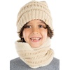 image:imageFunky Junque Fleece Lined Winter Neck Warmer Tube Scarf Cold Weather Gaiter for Kids Boys Girls ToddlersBeige