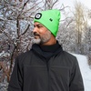 image:imageFunky Junque LED Light Beanie  Light GreyNeon Green