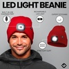 image:imageFunky Junque LED Light Beanie  Light GreyRed