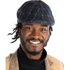 image:imageFunky Junque Mens Classic Wool Blend Newsboy Tweed Flat Cap  Stylish Vintage Hat2 Pack Lt Grey  Charcoal Plaid W BlueBeige