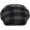 image:imageFunky Junque Mens Classic Wool Blend Newsboy Tweed Flat Cap  Stylish Vintage HatGreyBlack Plaid W Blue Check Slim