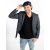 image:imageFunky Junque Mens Classic Wool Blend Newsboy Tweed Flat Cap  Stylish Vintage HatGreyBlack Plaid W Blue Check Slim
