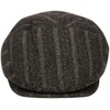 image:imageFunky Junque Mens Classic Wool Blend Newsboy Tweed Flat Cap  Stylish Vintage HatHerringbone Black W Grey Stripes Slim