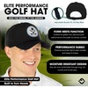 image:imageFunky Junque Mens Golf Hat Breathable Performance Baseball Cap  Lightweight golf hat with breathable eyelet ventilation for rounds gym sessions active days amp outdoor sportCrossed Golf Clubs Black