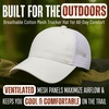 image:imageFunky Junque Mens Mesh Trucker Hat Breathable Snapback Cap  Cotton front trucker hat with ventilated mesh back for hiking fishing BBQs ballgames amp outdoor golfWhite