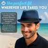 image:imageFunky Junque Mens Panama Porkpie Fedora Linen Summer Beach Hat  Lightweight fedora with adjustable fit for beach poolside lounging summer vacations amp outdoor adventuresDeep Blue