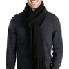 image:imageFunky Junque Mens Waffle Knit Scarf  Warm Winter Scarves for Men with Tassels Soft Knitted Long Scarf for Cold WeatherBlack
