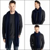 image:imageFunky Junque Mens Waffle Knit Scarf  Warm Winter Scarves for Men with Tassels Soft Knitted Long Scarf for Cold WeatherNavy Blue