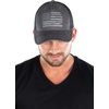 image:imageFunky Junque Mesh Mens American Flag Trucker Hat  Lightweight Cotton Cap with Sun Protection Golf Beach and Vacation Trendy Caps for Men2 Pack American Flag  GreyBlack  Black