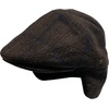 image:imageFunky Junque Newsboy Hats for Men Wool Ivy Flat Cap with Ear Flaps Fitted Winter Scally Gatsby Earflaps Driver BeretBrown Plaid