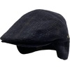 image:imageFunky Junque Newsboy Hats for Men Wool Ivy Flat Cap with Ear Flaps Fitted Winter Scally Gatsby Earflaps Driver BeretCharcoal Plaid