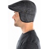 image:imageFunky Junque Newsboy Hats for Men Wool Ivy Flat Cap with Ear Flaps Fitted Winter Scally Gatsby Earflaps Driver BeretGrey Plaid