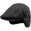 image:imageFunky Junque Newsboy Hats for Men Wool Ivy Flat Cap with Ear Flaps Fitted Winter Scally Gatsby Earflaps Driver BeretGrey Plaid