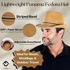 image:imageFunky Junque Packable Straw Fedora Mens Panama Trilby Hat  Natural straw fedora with grosgrain band for vacations outdoor weddings city explorations amp summer travelNatural Sand