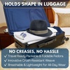 image:imageFunky Junque Packable Straw Fedora Mens Panama Trilby Hat  Natural straw fedora with grosgrain band for vacations outdoor weddings city explorations amp summer travelJet Black