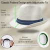 image:imageFunky Junque Packable Straw Fedora Mens Panama Trilby Hat  Natural straw fedora with grosgrain band for vacations outdoor weddings city explorations amp summer travelWhite Ivory