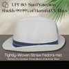 image:imageFunky Junque Packable Straw Fedora Mens Panama Trilby Hat  Natural straw fedora with grosgrain band for vacations outdoor weddings city explorations amp summer travelWhite Ivory