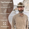 image:imageFunky Junque Packable Straw Fedora Mens Panama Trilby Hat  Natural straw fedora with grosgrain band for vacations outdoor weddings city explorations amp summer travelCoffee Brown