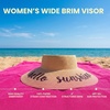image:imageFunky Junque Packable Straw Sun Hat Womens Wide Brim Ponytail  Foldable straw hat with rollup design for beach days gardening travel amp outdoor adventuresNatural Hello Sunshine