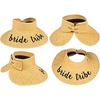 image:imageFunky Junque Packable Straw Sun Hat Womens Wide Brim Ponytail  Foldable straw hat with rollup design for beach days gardening travel amp outdoor adventures4 Pack Bride Tribe