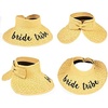 image:imageFunky Junque Packable Straw Sun Hat Womens Wide Brim Ponytail  Foldable straw hat with rollup design for beach days gardening travel amp outdoor adventuresNatural Bride Tribe