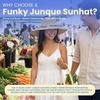 image:imageFunky Junque Packable Straw Sun Hat Womens Wide Brim Ponytail  Foldable straw hat with rollup design for beach days gardening travel amp outdoor adventuresNatural Just Married