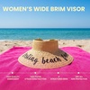 image:imageFunky Junque Packable Straw Sun Hat Womens Wide Brim Ponytail  Foldable straw hat with rollup design for beach days gardening travel amp outdoor adventuresNatural Resting Beach Face