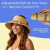 image:imageFunky Junque Packable Straw Sun Hat Womens Wide Brim Ponytail  Foldable straw hat with rollup design for beach days gardening travel amp outdoor adventuresNatural Resting Beach Face