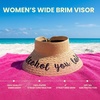 image:imageFunky Junque Packable Straw Sun Hat Womens Wide Brim Ponytail  Foldable straw hat with rollup design for beach days gardening travel amp outdoor adventuresNatural Alchohol You Later